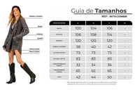 Casaco De Moletom Alongado Com Capuz Grafite Yacamim