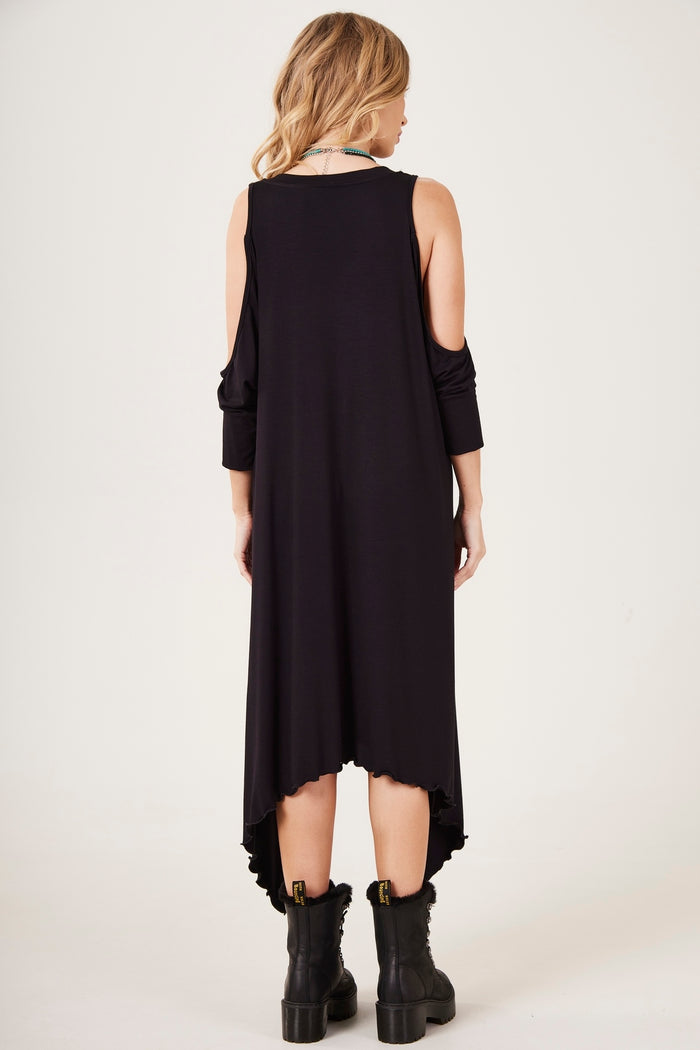 Vestido Curto Com Pontas Laterais Preto Yacamim C4 Liso