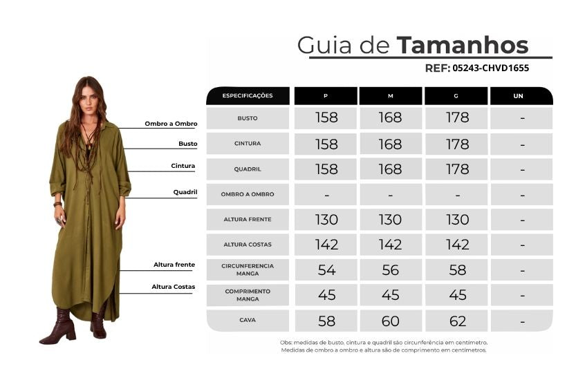 Chemise Longo Verde Musgo Yacamim M10