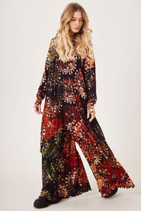 Calça Pantalona Estampa Digital De Batik Yacamim I10