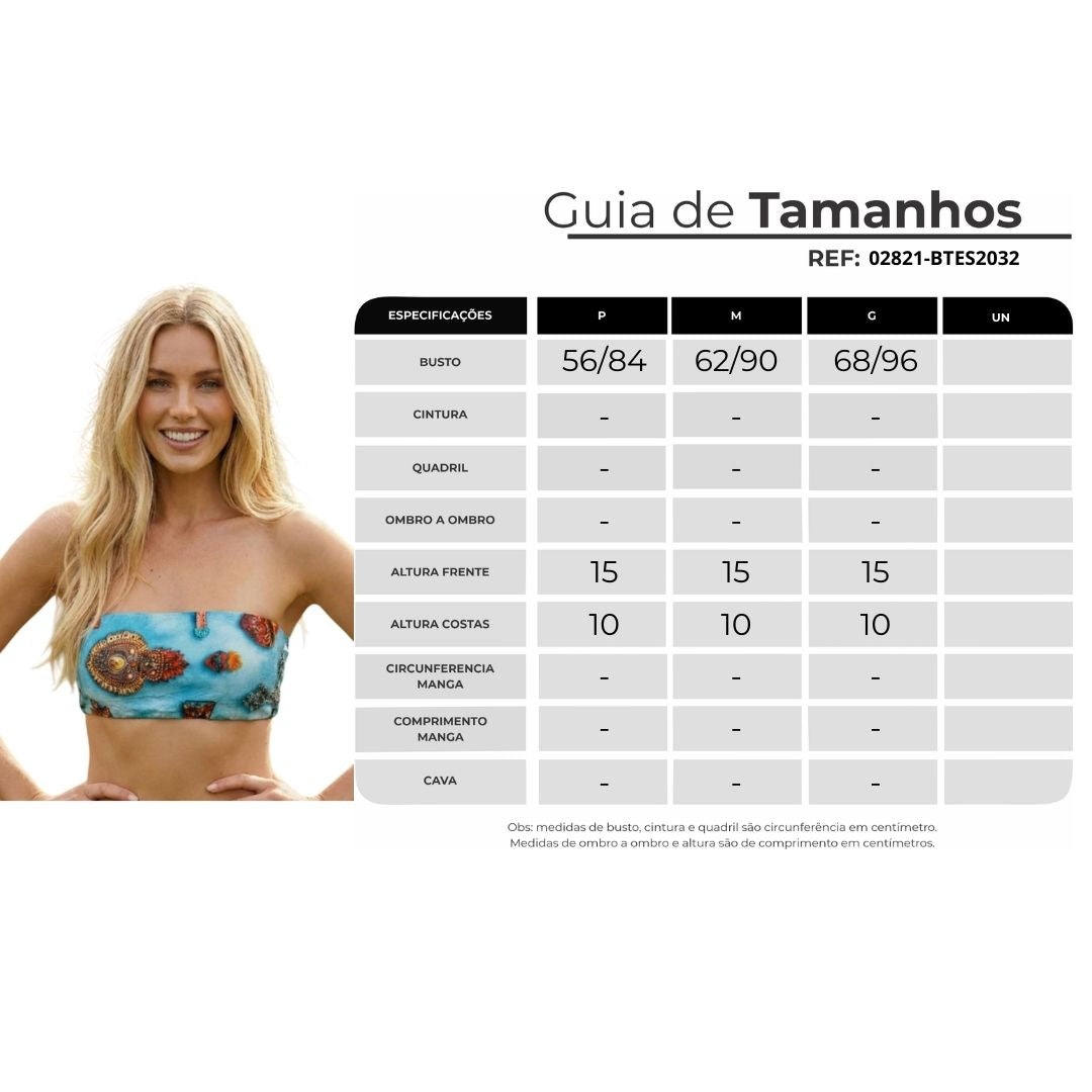Top Faixa Azul Estampado Yacamim K7