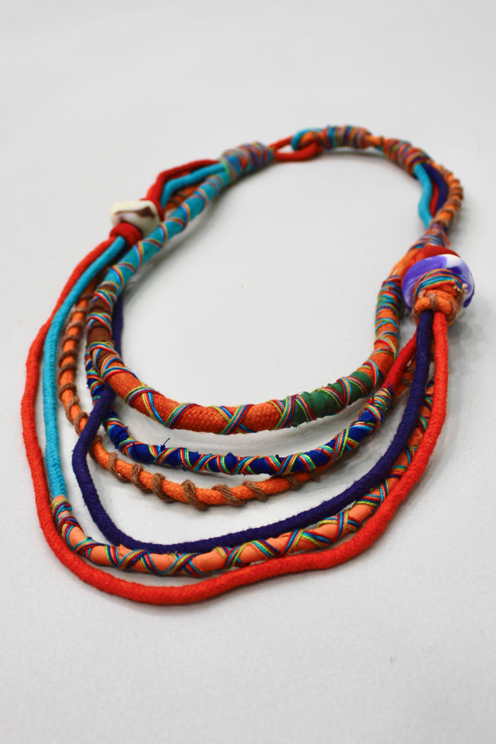 Colar Artesanal De Cordas Coloridas Yacamim #392