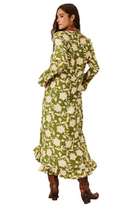 Vestido Midi Verde Estampado Yacamim C9