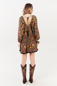 Vestido Curto Estampa Paisley Yacamim C27