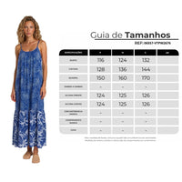 Vestido Midi De Alças Reguláveis Azul Estampado Yacamim C24