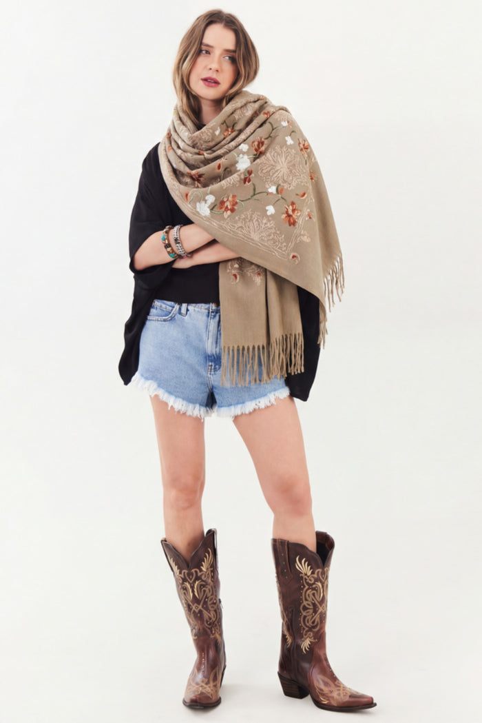 Cachecol Cashmere Bege Yacamim #886<br />