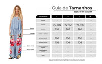 Calça Pantalona Bolsos Atrás Azul Estampa Araras Yacamim A9