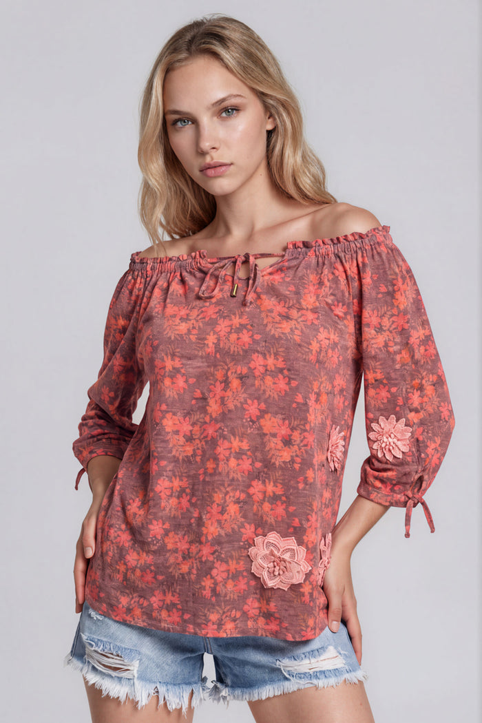 Bata Ciganinha 100% Algodão Paraty Rosa Estampado Yacamim B28