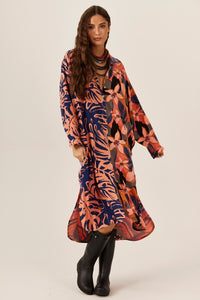 Chemise Longa Rosé Patchwork Yacamim L1