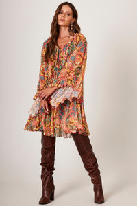 Vestido Curto De Tule Ciganinha Salmão Cashmere Yacamim D24