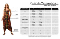 Macacão Saruel De Alças Com Bolsos Estampa Digital Batik Yacamim