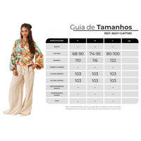 Calça Pantalona De Viscolinho Com Bolsos Bege Yacamim T7