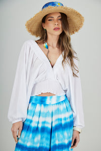 Bata Cropped Ombro A Ombro Branco Coleção Bahêa Yacamim Q2