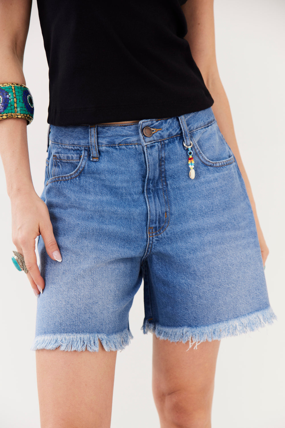 Shorts Jeans Azul Yacamim H1