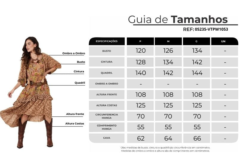 Vestido Midi Com Babados Marrom Claro Patchwork Yacamim C5