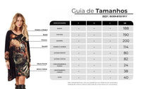 Bata Ampla Com Pedrinhas Estampa Exclusiva De Tigre Preta Yacamim S6