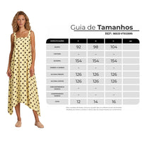 Vestido Midi Com Detalhes De Pontas Amarelo Estampa De Poá Yacamim C26