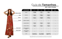 Vestido Longo Alças Reguláveis Marrom Estampado Yacamim E13
