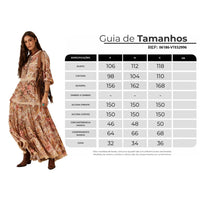 Vestido Longo Detalhes Em Renda Bege Estampa Paisley Yacamim C30
