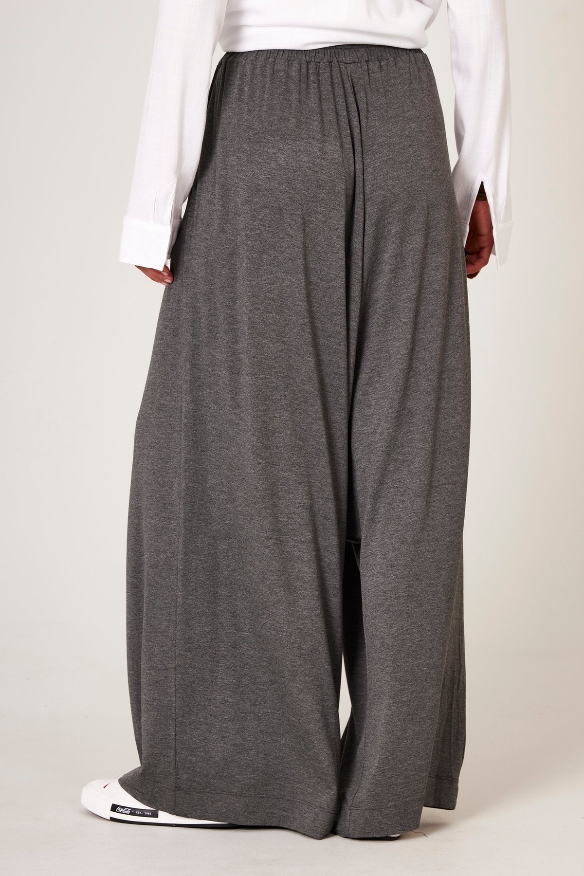 Calça Saruel De Malha Cinza Escuro Yacamim H4 liso