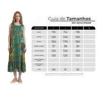 Vestido Regata Midi Com Bolsos Laterais Verde Estampado Yacamim E26
