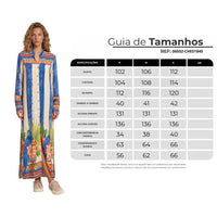 Chemise Longa Ampla Azul E Bege Listrado Estampado Manacá Yacamim M1