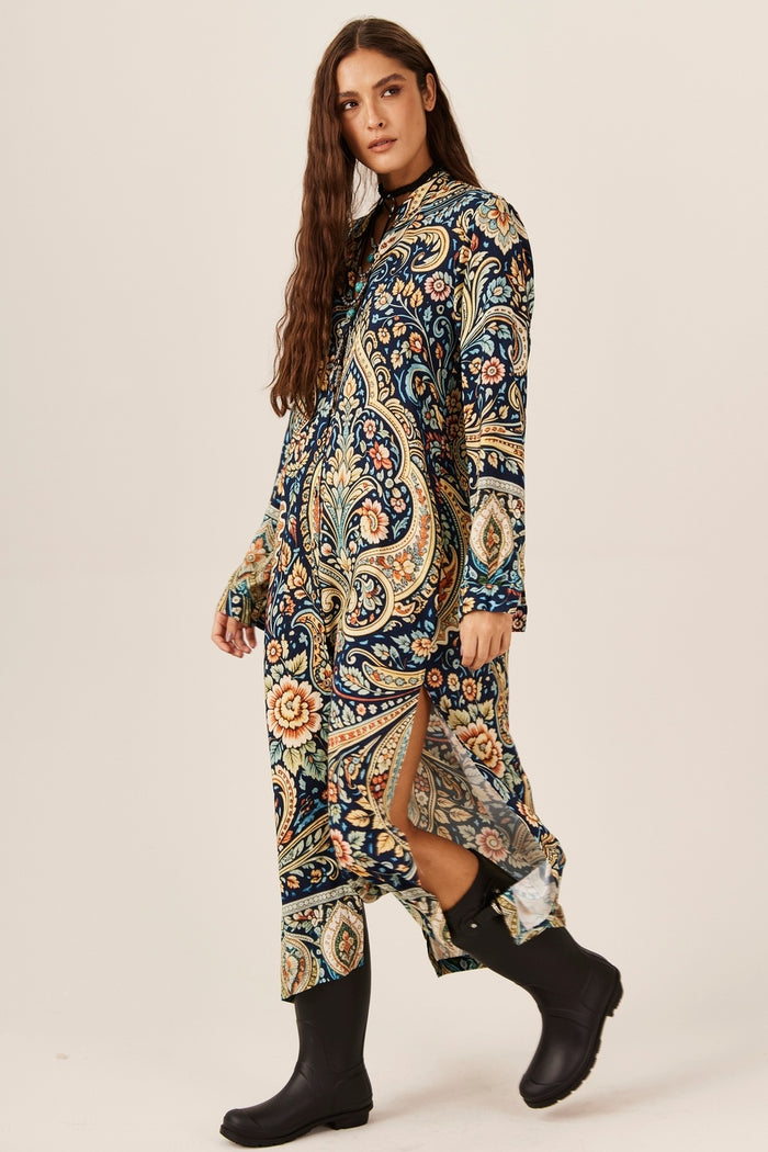 Chemise Midi Estampa Paisley Yacamim P1