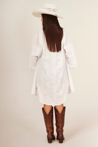 Chemise Clássica Broderie Branco Yacamim M8