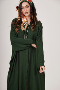 Chemise Longo Amplo Verde Escuro Yacamim N2