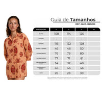 Camisa Ampla Laranja Claro Estampada Coleção Peru Yacamim K8