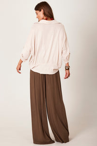 Calça Pantalona Verde Musgo Yacamim I10 Liso