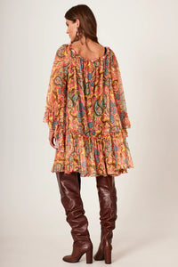 Vestido De Tule Estampa Paisley Yacamim E18