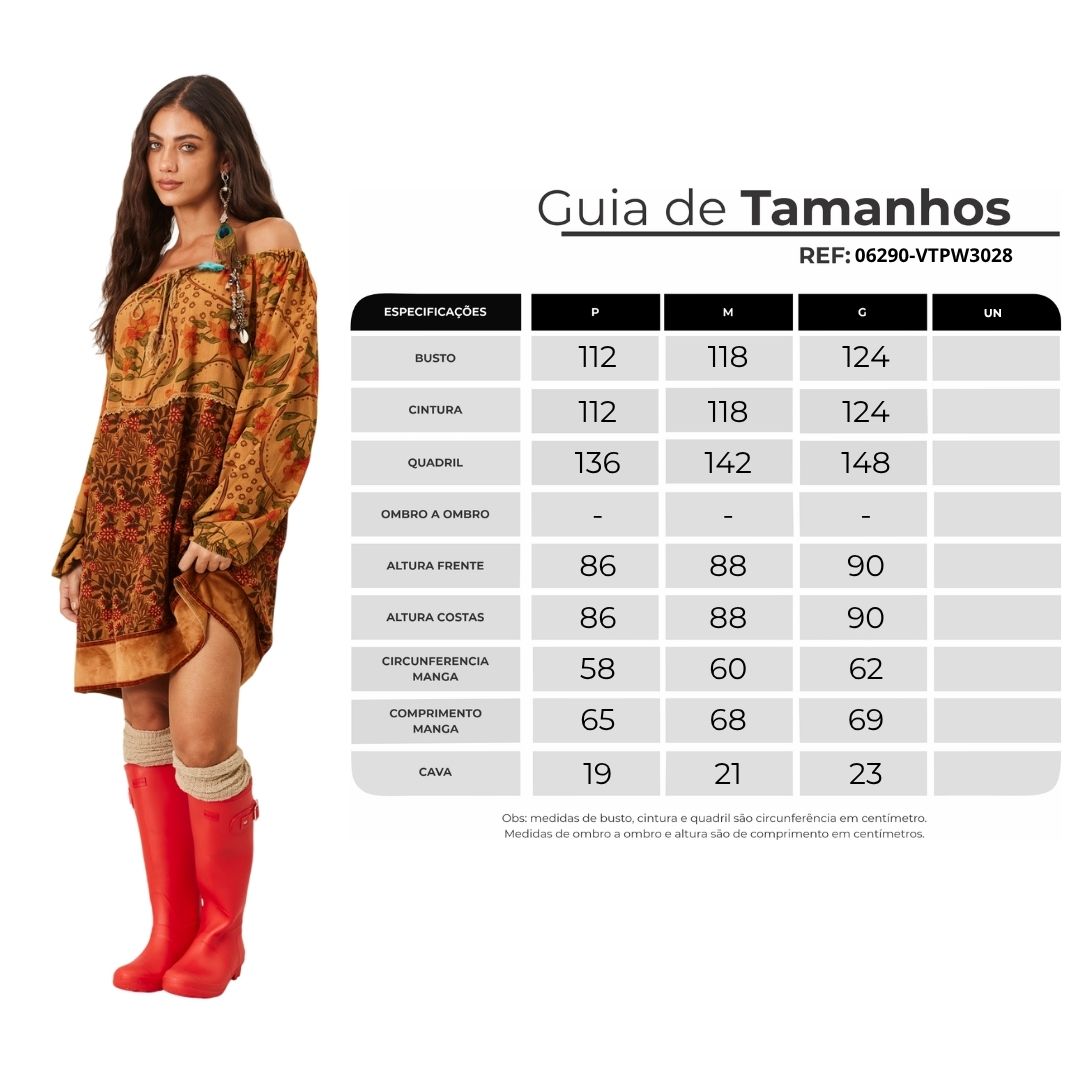 Vestido Curto Ciganinha Patchwork Marrom Claro Yacamim C11