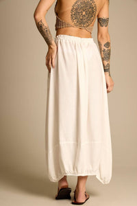 Saia Midi De Linho Com Bolsos Branca Yacamim G3