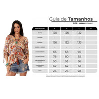 Bata Ciganinha Com Mangas Longas Bege Estampado Yacamim B5