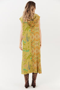 Vestido Midi Verde Patchwork Yacamim E28