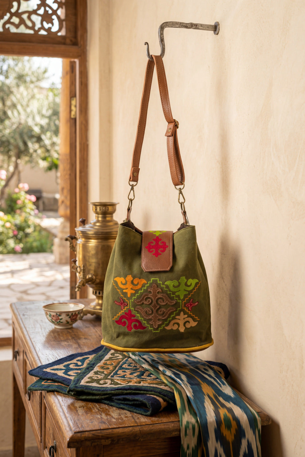 Bolsa Artesanal De Lona Romana