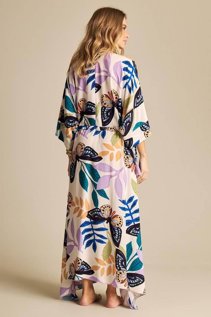 Kaftan Longo Amplo Estampado Yacamim J5