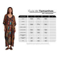 Kaftan Midi Marrom Escuro Estampado Coleção Peru Yacamim K9