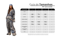 Calça Pantalona Bolsos Azul Estampa Paisley Yacamim A20