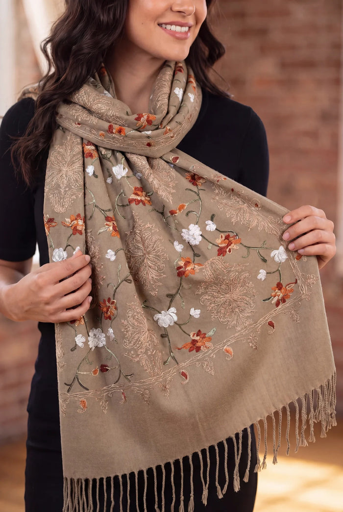 Pashmina Cashmere Marrom Yacamim #1099