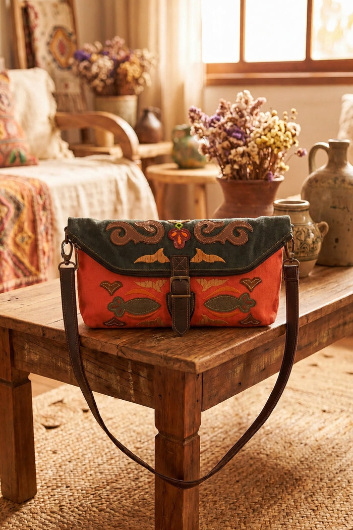 Bolsa Pochete De Lona Artesanal Yacamim #773
