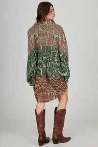 Bata Ampla Verde Patchwork Yacamim B5