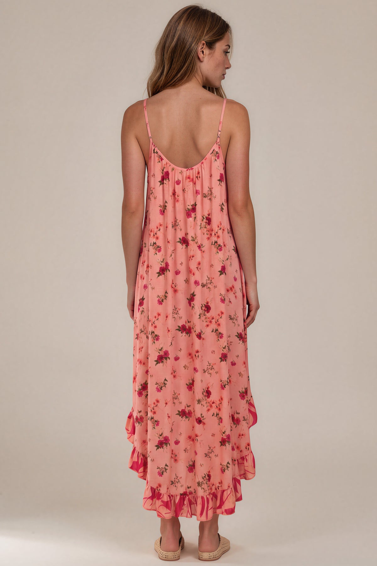 Vestido Midi De Alças Reguláveis Goiaba Patchwork Yacamim C3
