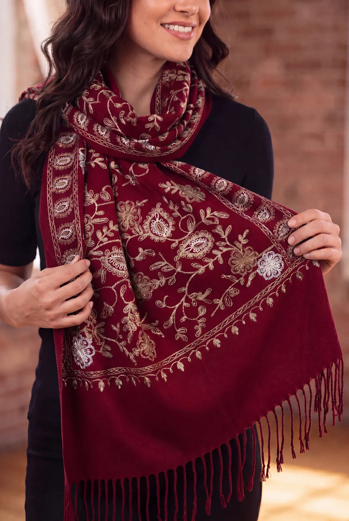 Pashmina Cashmere Bordô Yacamim #1100