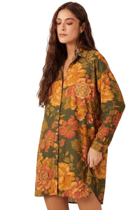 Chemise Amplo Estampado Ouro Preto Yacamim T6