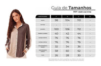 Camisa Ampla Listrada Bege E Marrom Yacamim T4