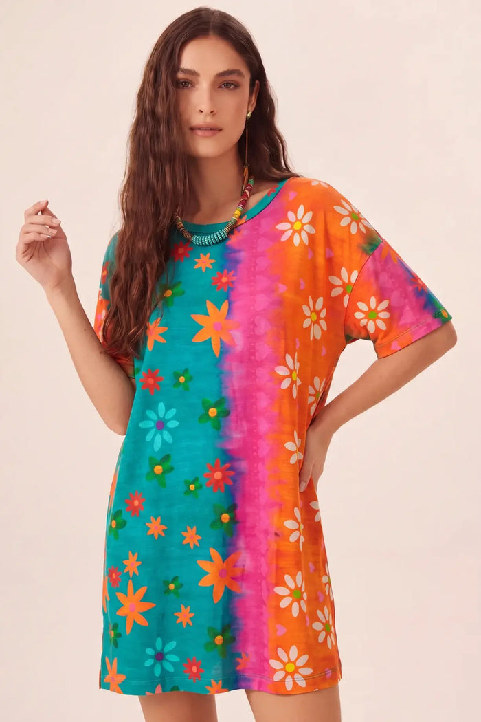Camiseta Ampla Estampada Tiradentes Colorida Yacamim B14