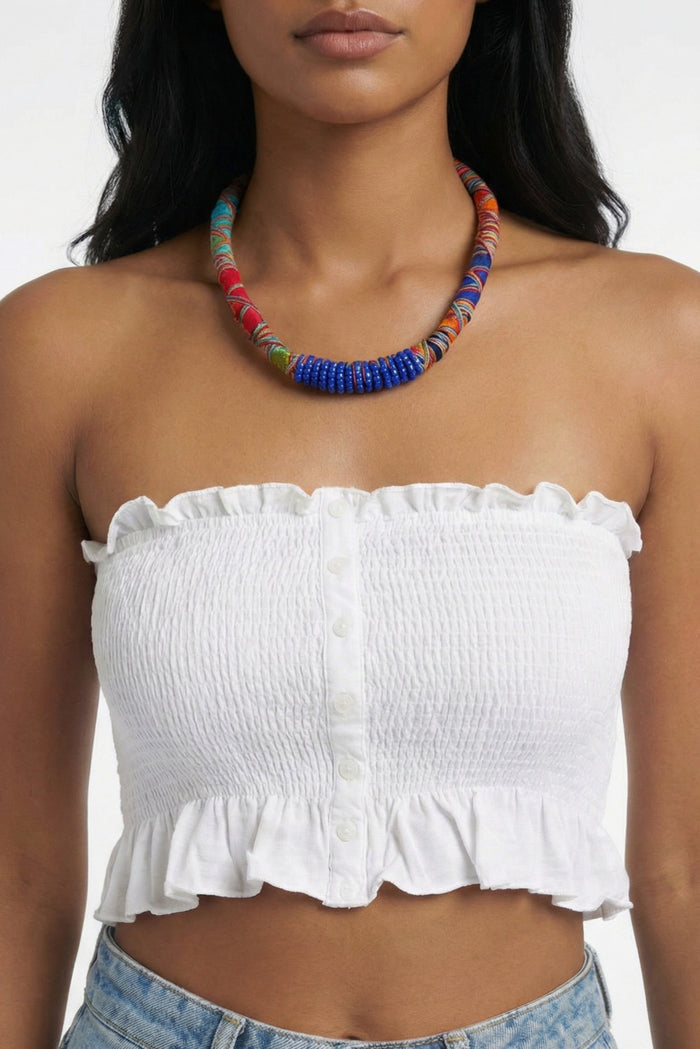 Colar Artesanal De Cordas Coloridas Yacamim #782