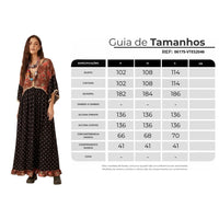 Vestido Longo Com Babados Preto E Marrom Patchwork Yacamim E7